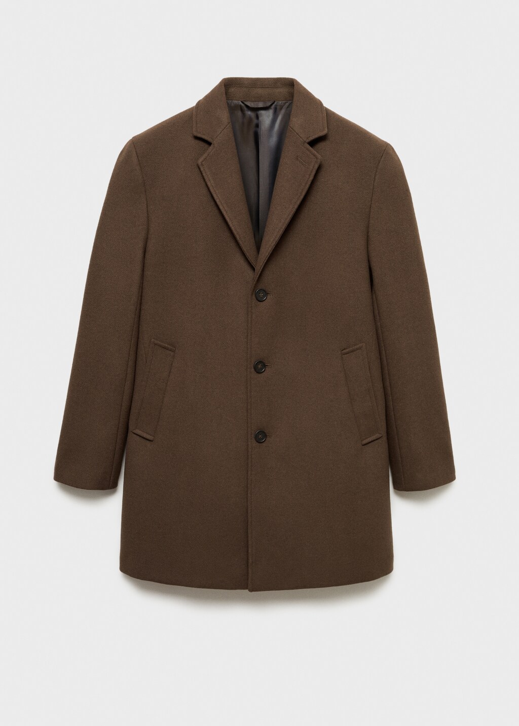 Lightweight recycled wool coat - Charcoal