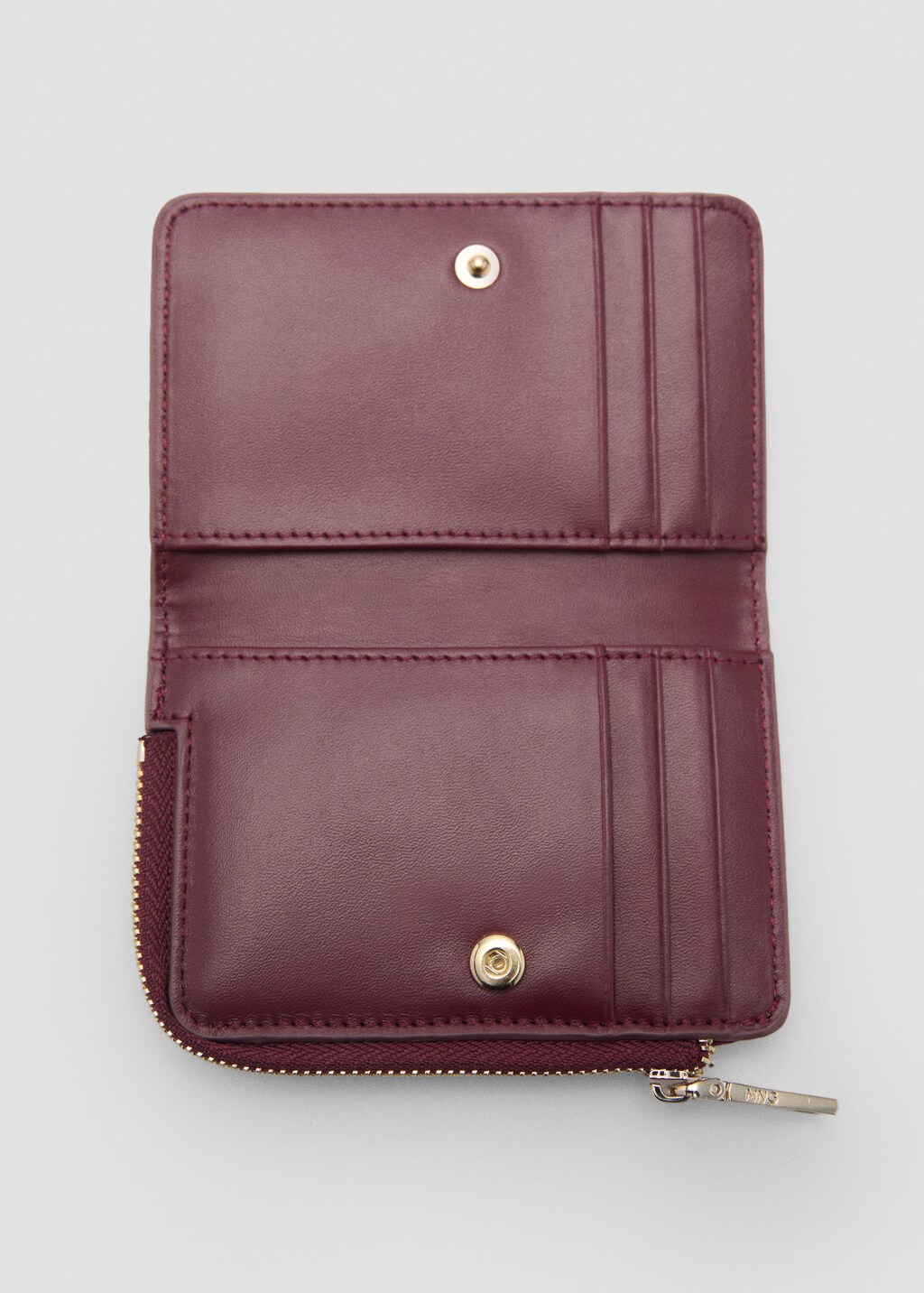 Croco wallet with zip - Burgundy