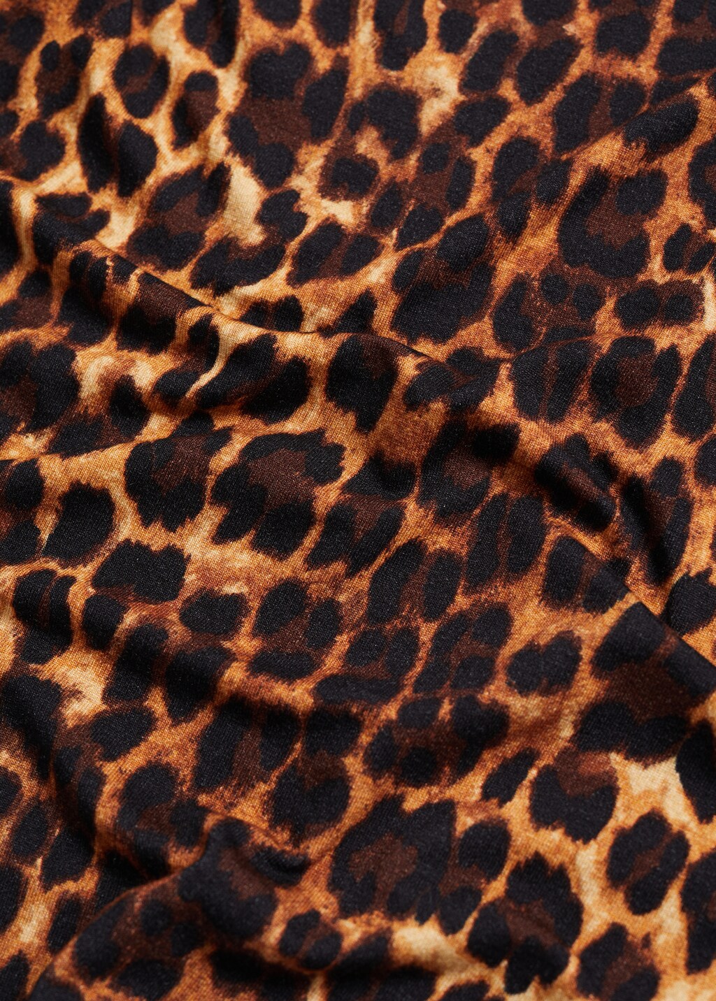 Asymmetrical neck leopard t-shirt - Brown