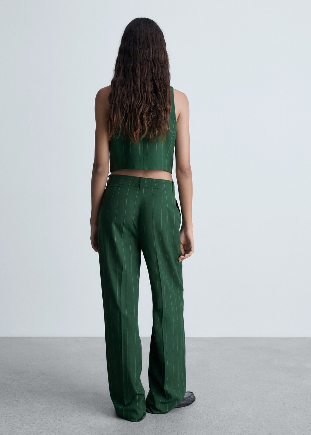 Pinstripe suit trousers - Green