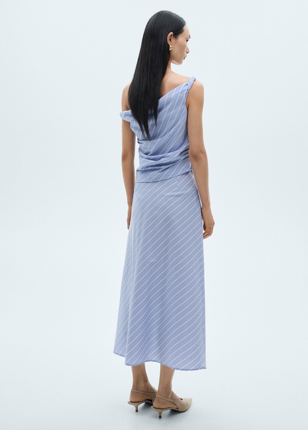 Striped midi skirt - Blue