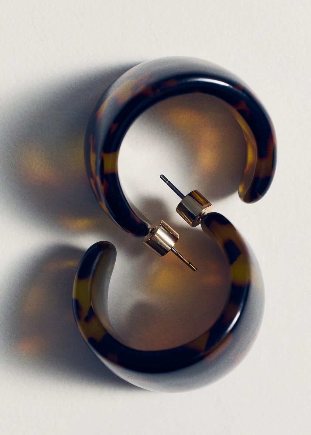 Volume hoop earrings - Caramel