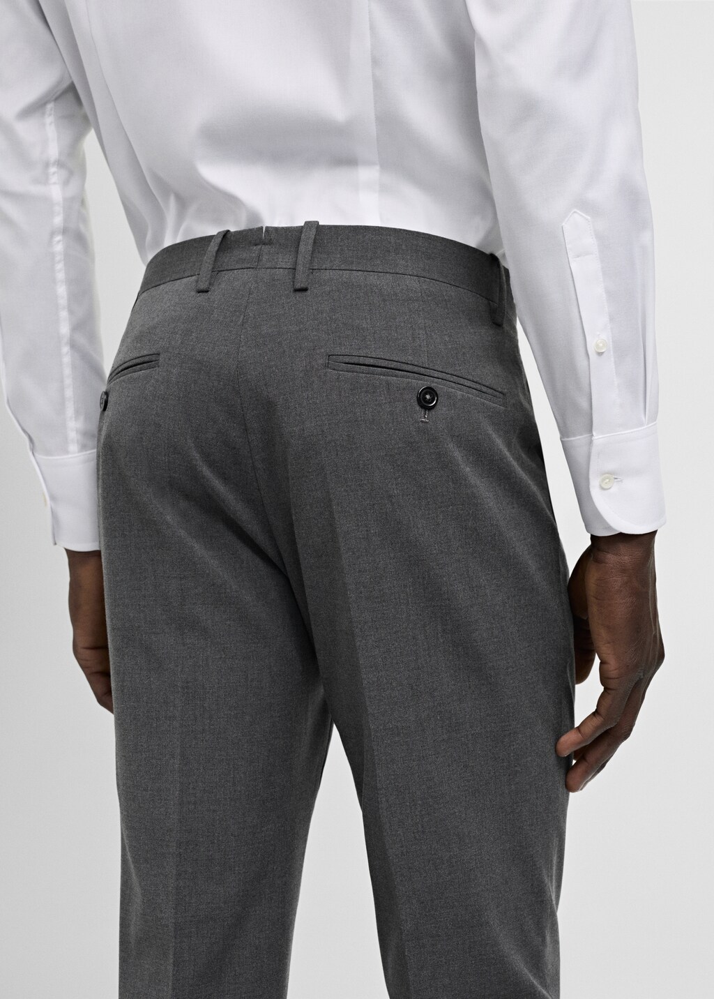 Stretch-fabric slim-fit suit trousers - Dark Navy