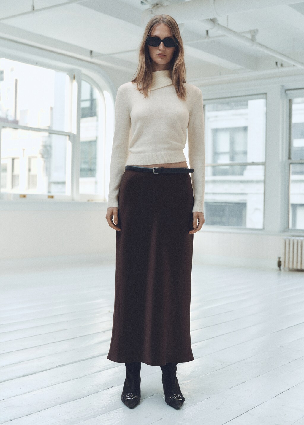 Sweater with wraparound lapel neck - Light/Pastel Grey