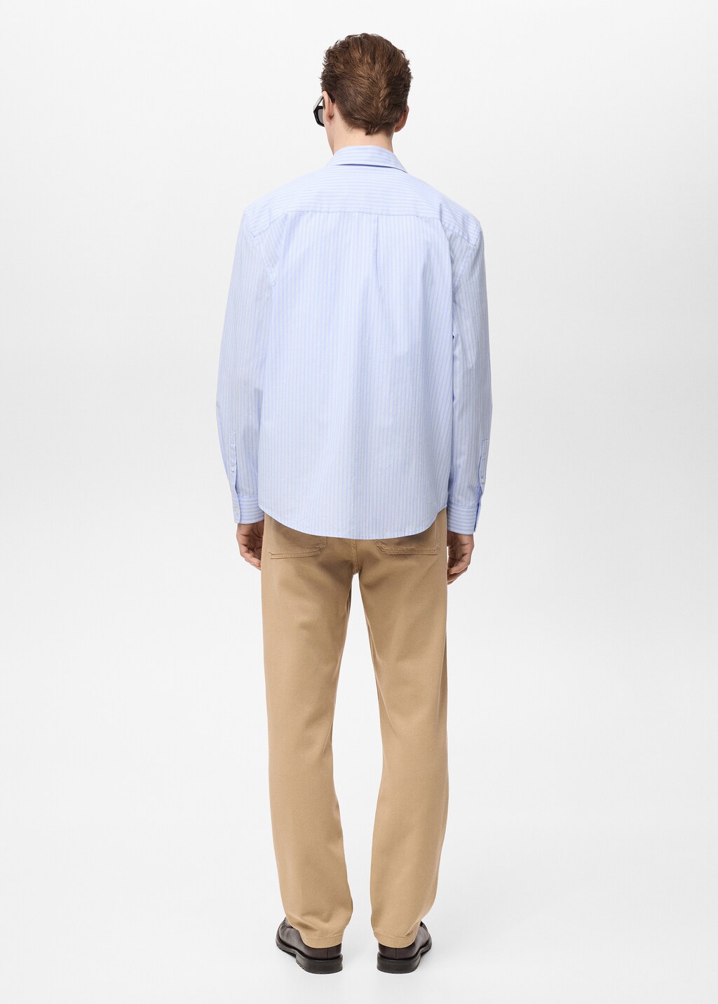 100% cotton regular-fit striped shirt - Sky Blue