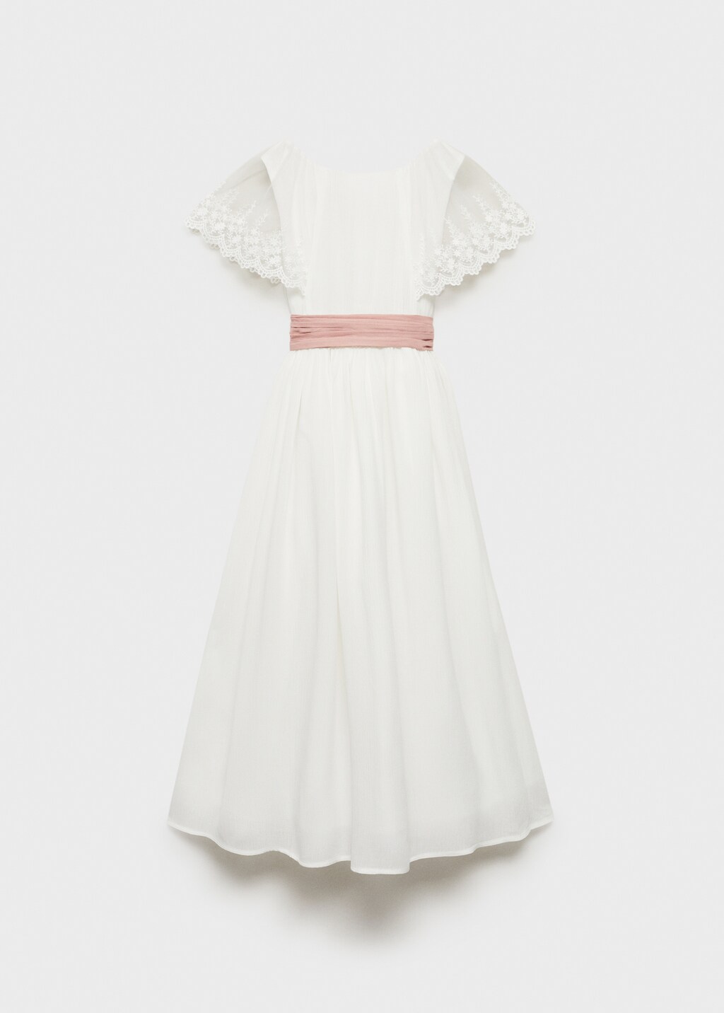 Embroidered detail dress - White