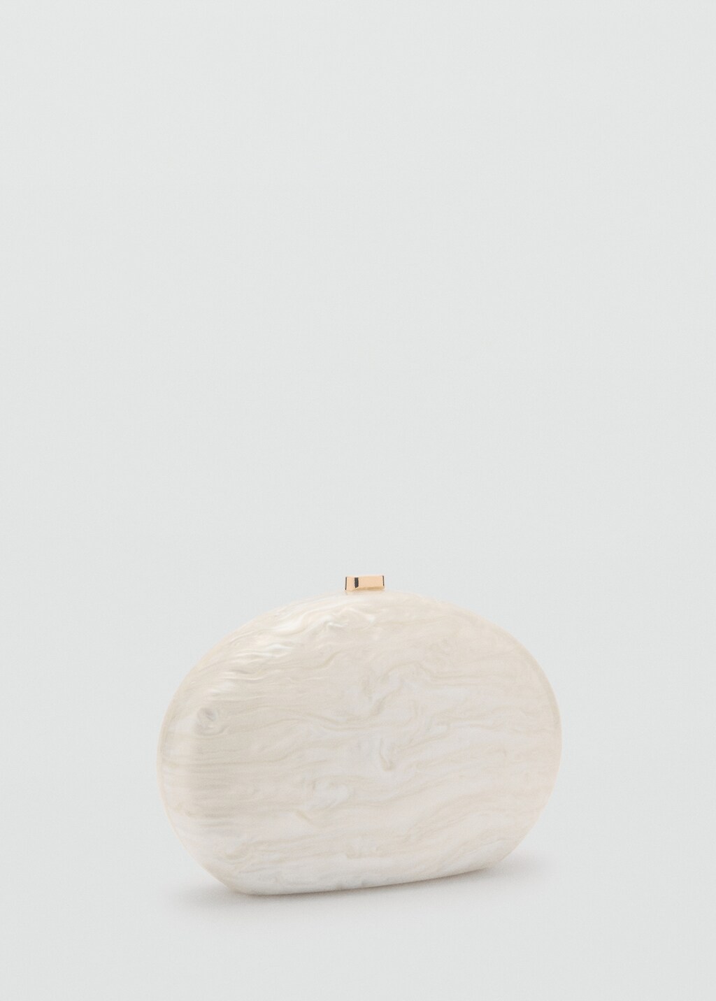 Oval clutch bag - Ivory White