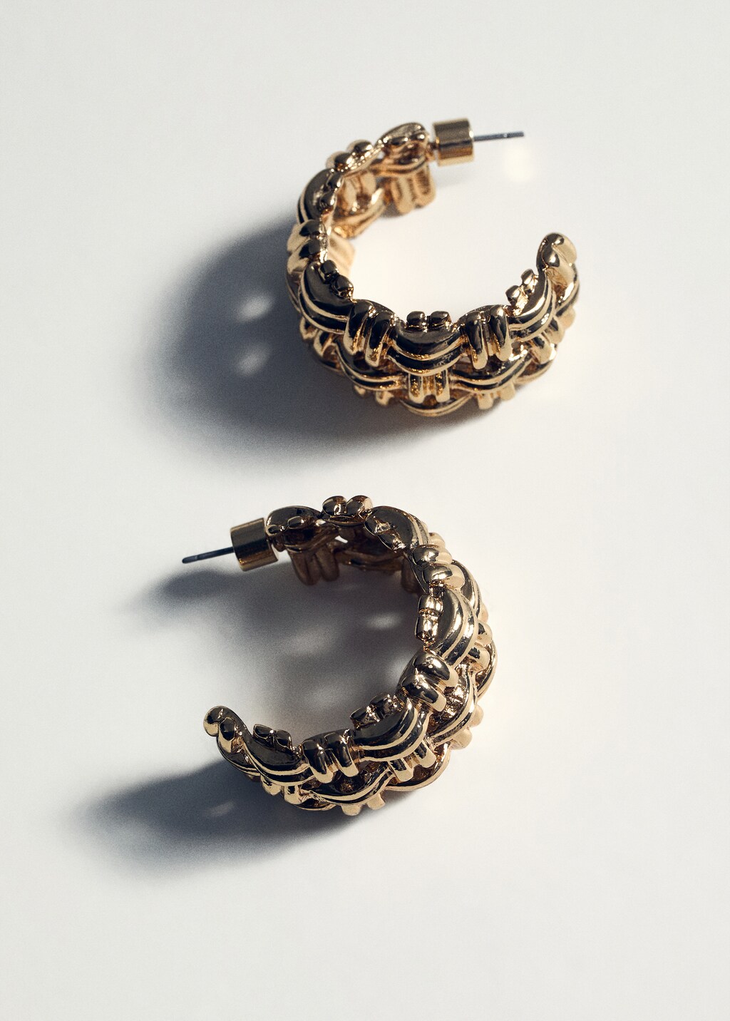 Braided hoop earrings - Gold