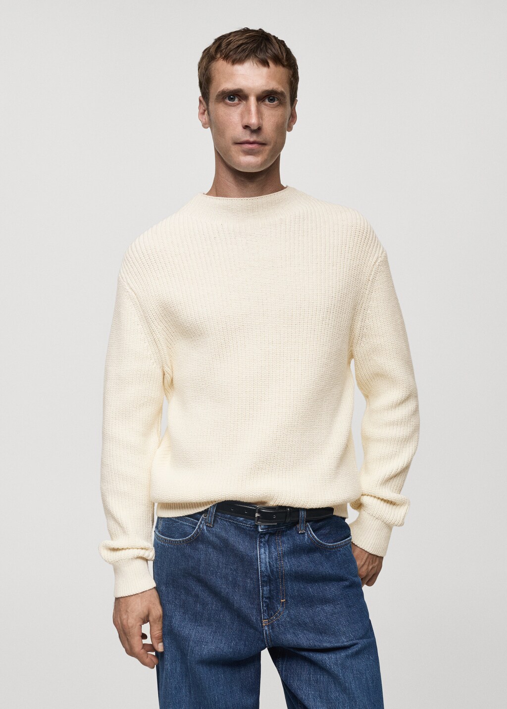 Knitted cotton sweater - Off White