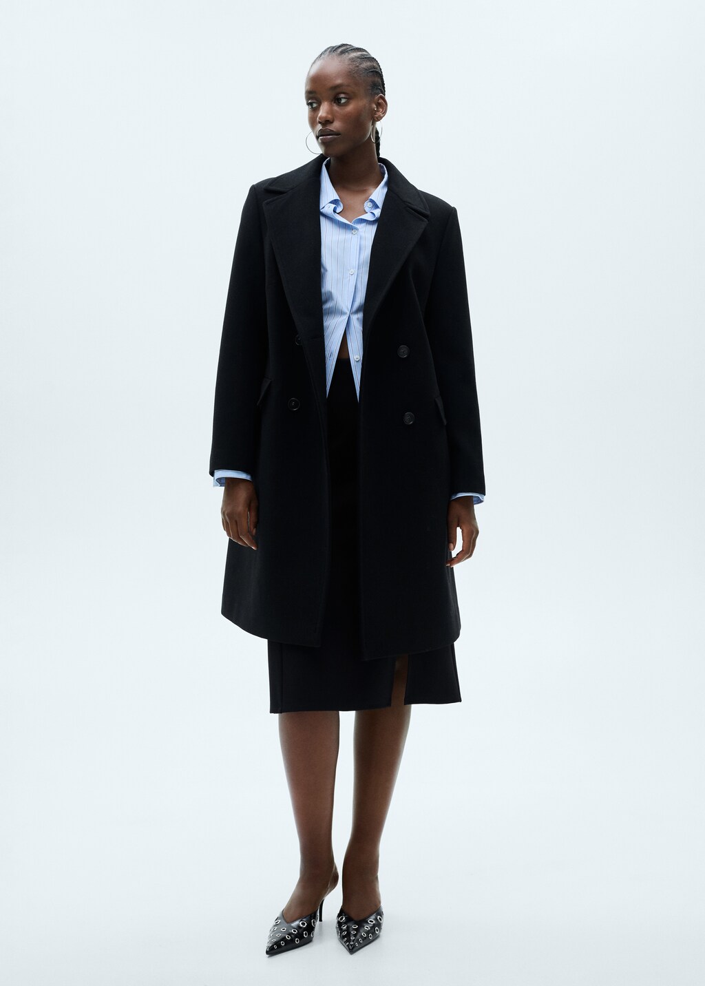 Double-breasted wool coat - Dark Navy