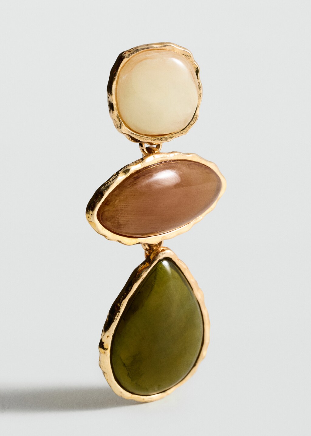 Beaded drop earrings - Beige