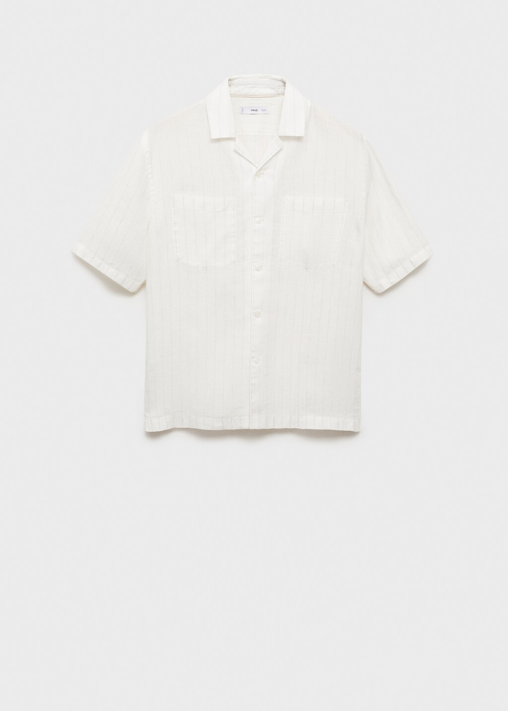 100% linen shirt with pinstripes - White