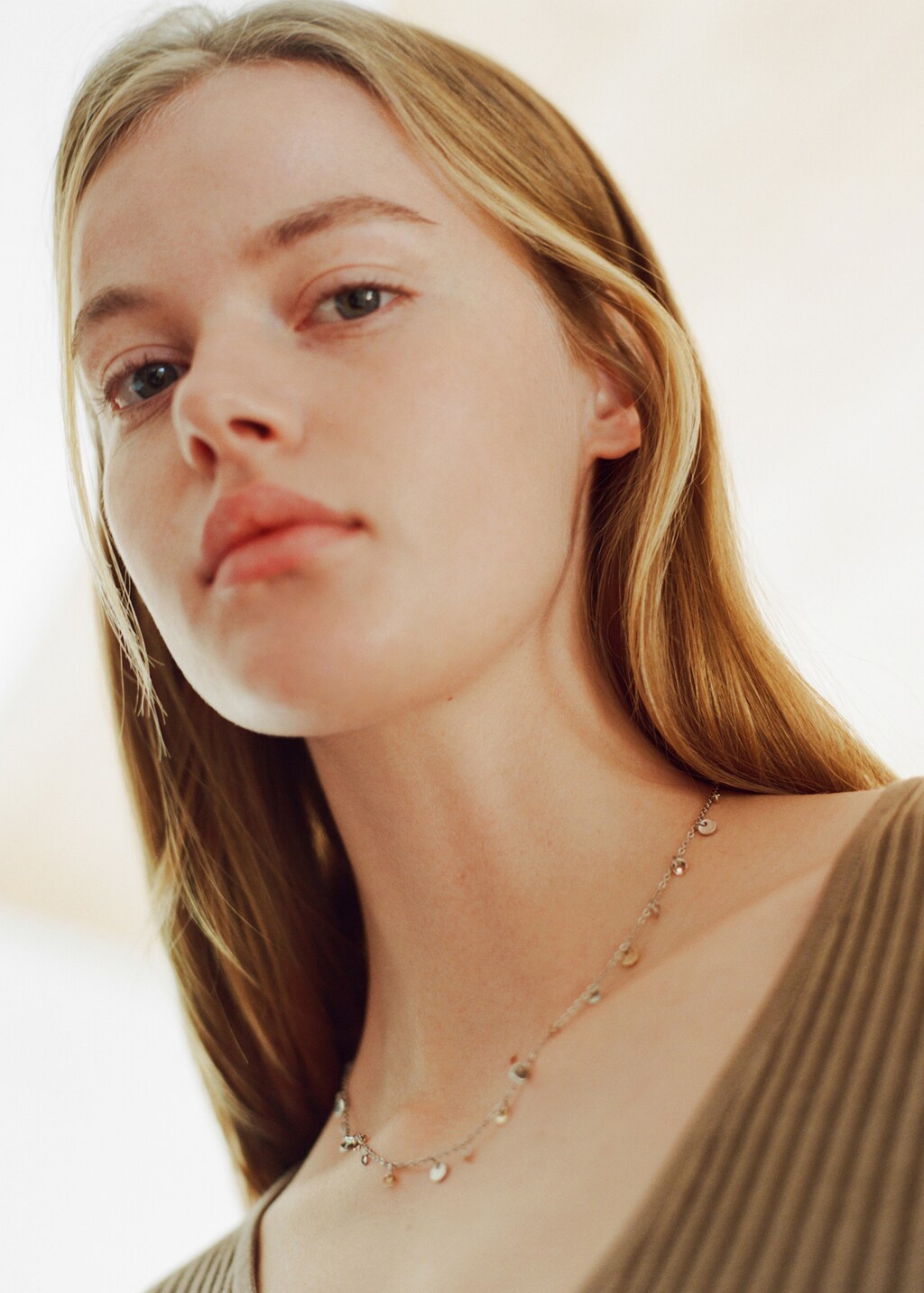 Beaded chain necklace - Silver