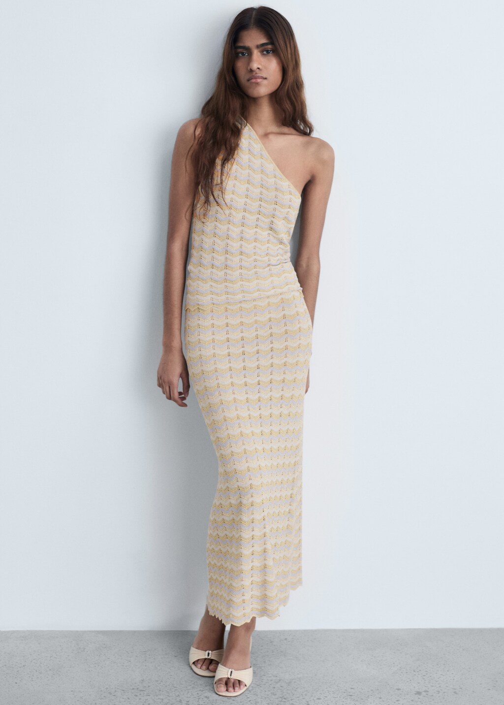 Long lurex skirt - Silver