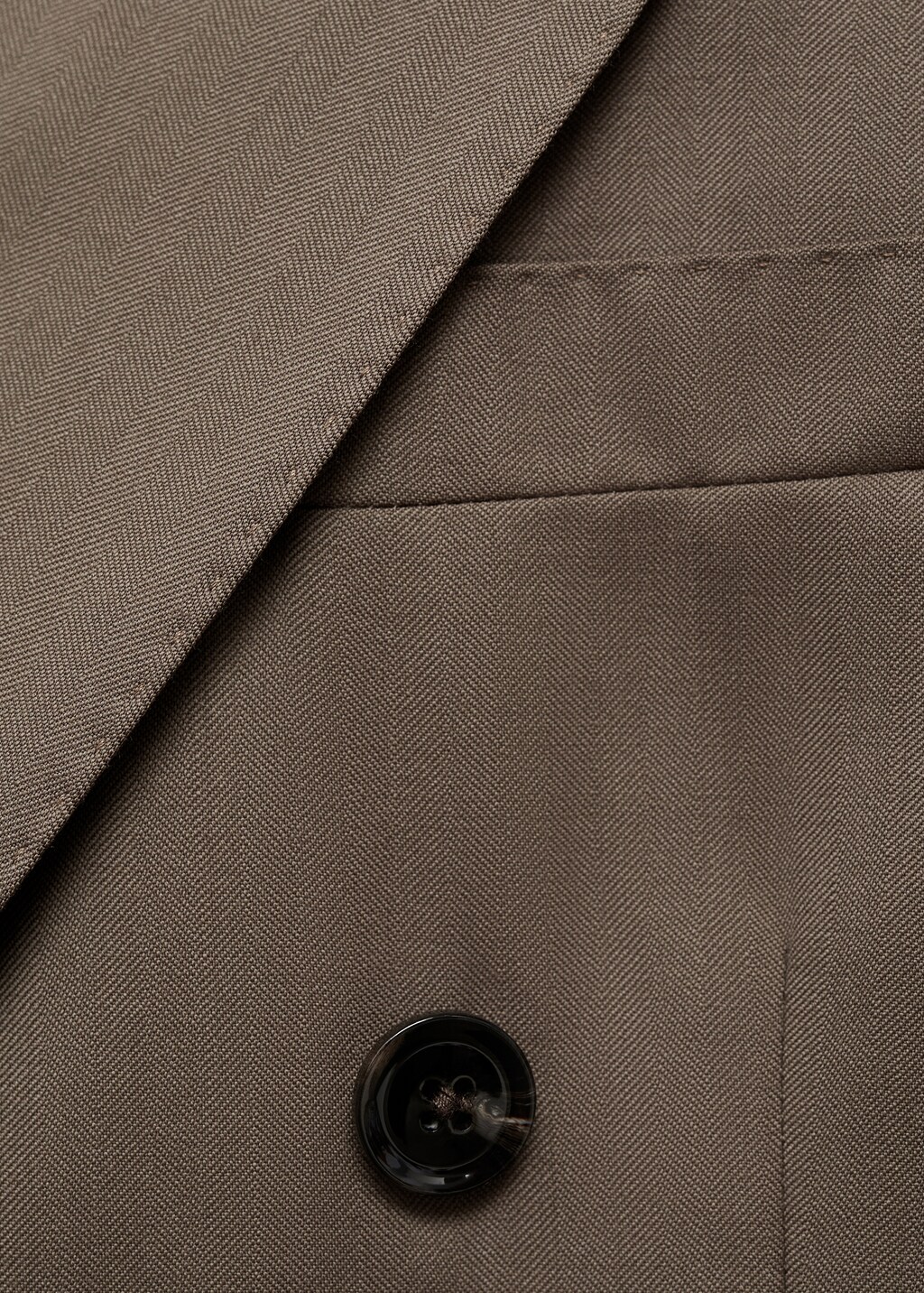 100% wool double-breasted herringbone suit jacket - Medium Brown