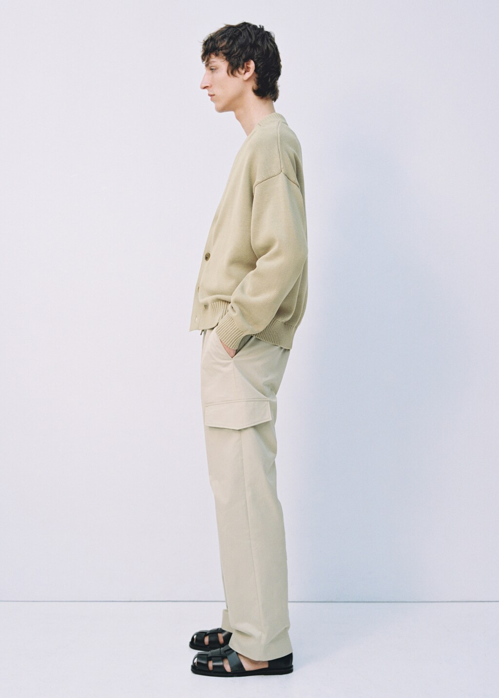 Relaxed-fit trousers with pocket - Pastel Yellow