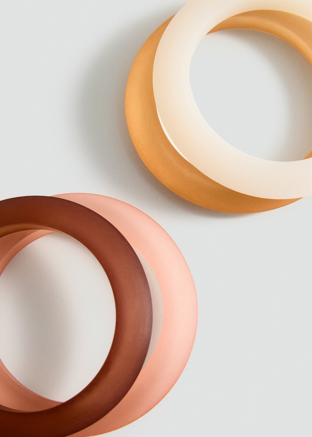 Combined resin bracelets set - Brown