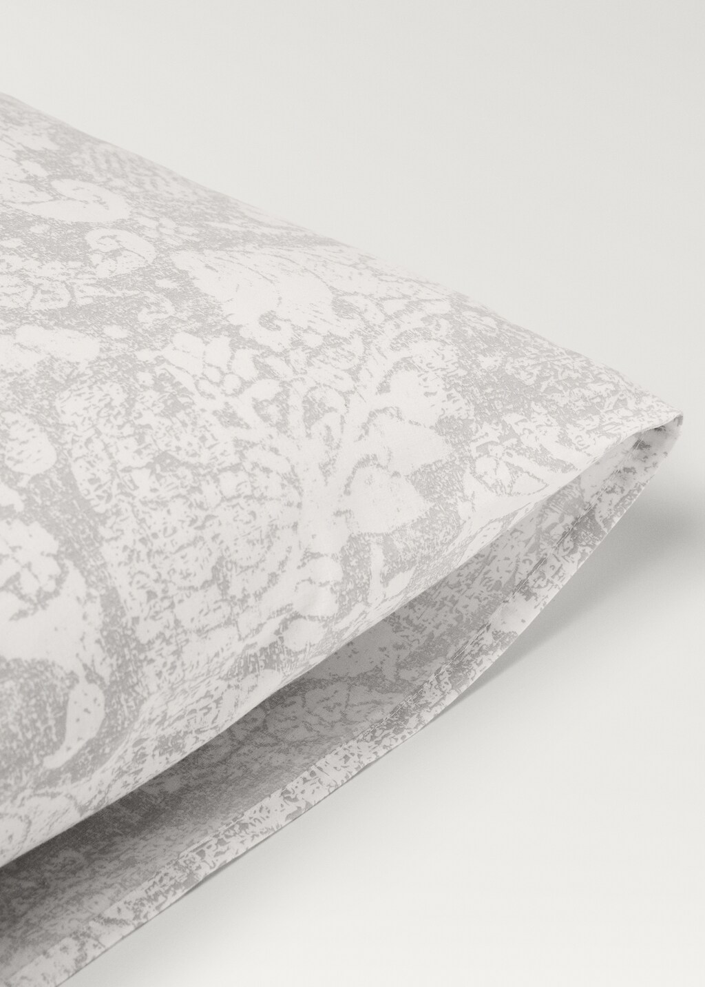 Paisley-print cotton pillowcase 50x75 cm - Light/Pastel Grey
