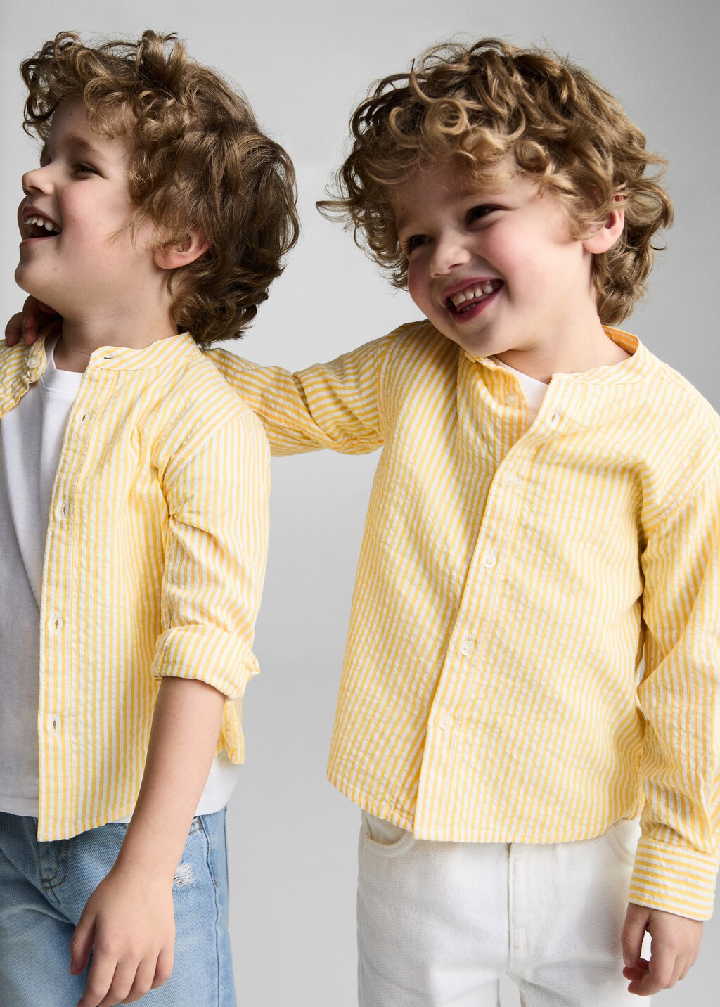 Fine-stripe shirt - Pastel Yellow