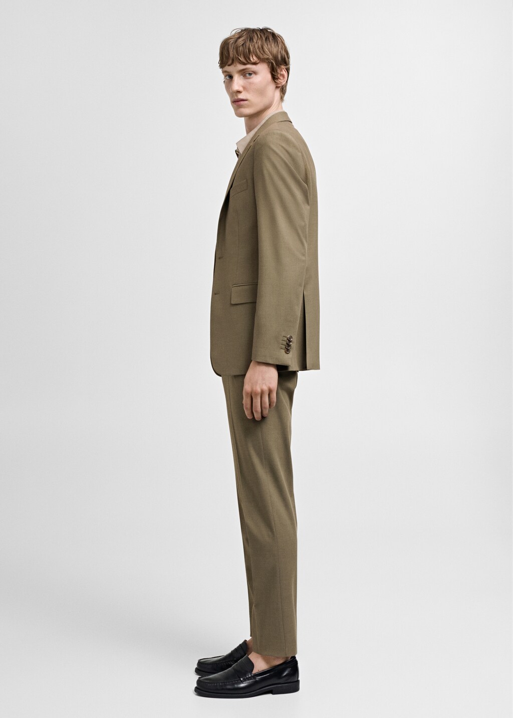 Stretch-fabric slim-fit suit jacket - Dark Navy