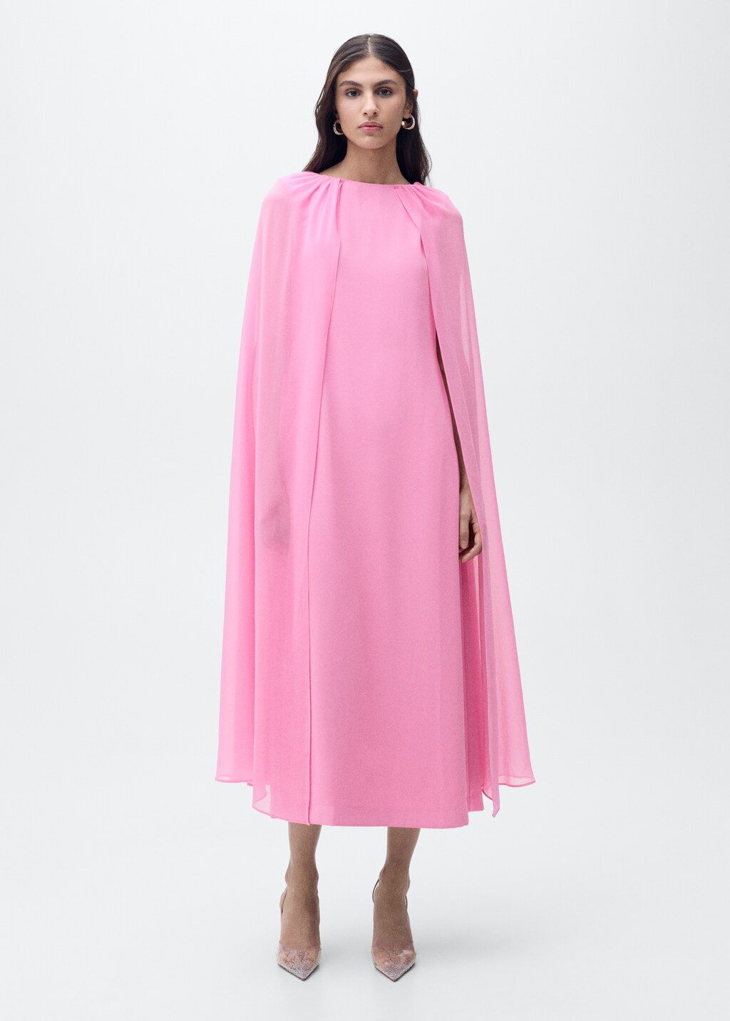 Flared cape dress - Pink