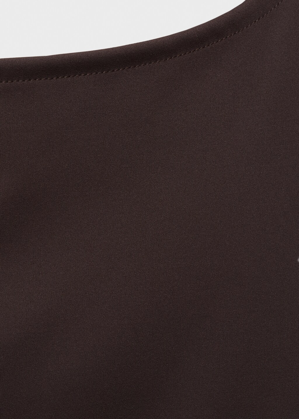 Ruched boat-neck top - Chocolate