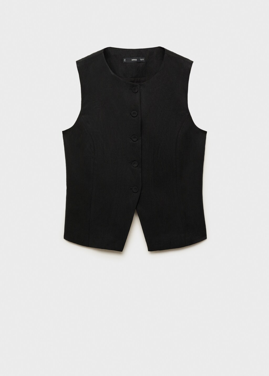 Straight lyocell suit vest - Black