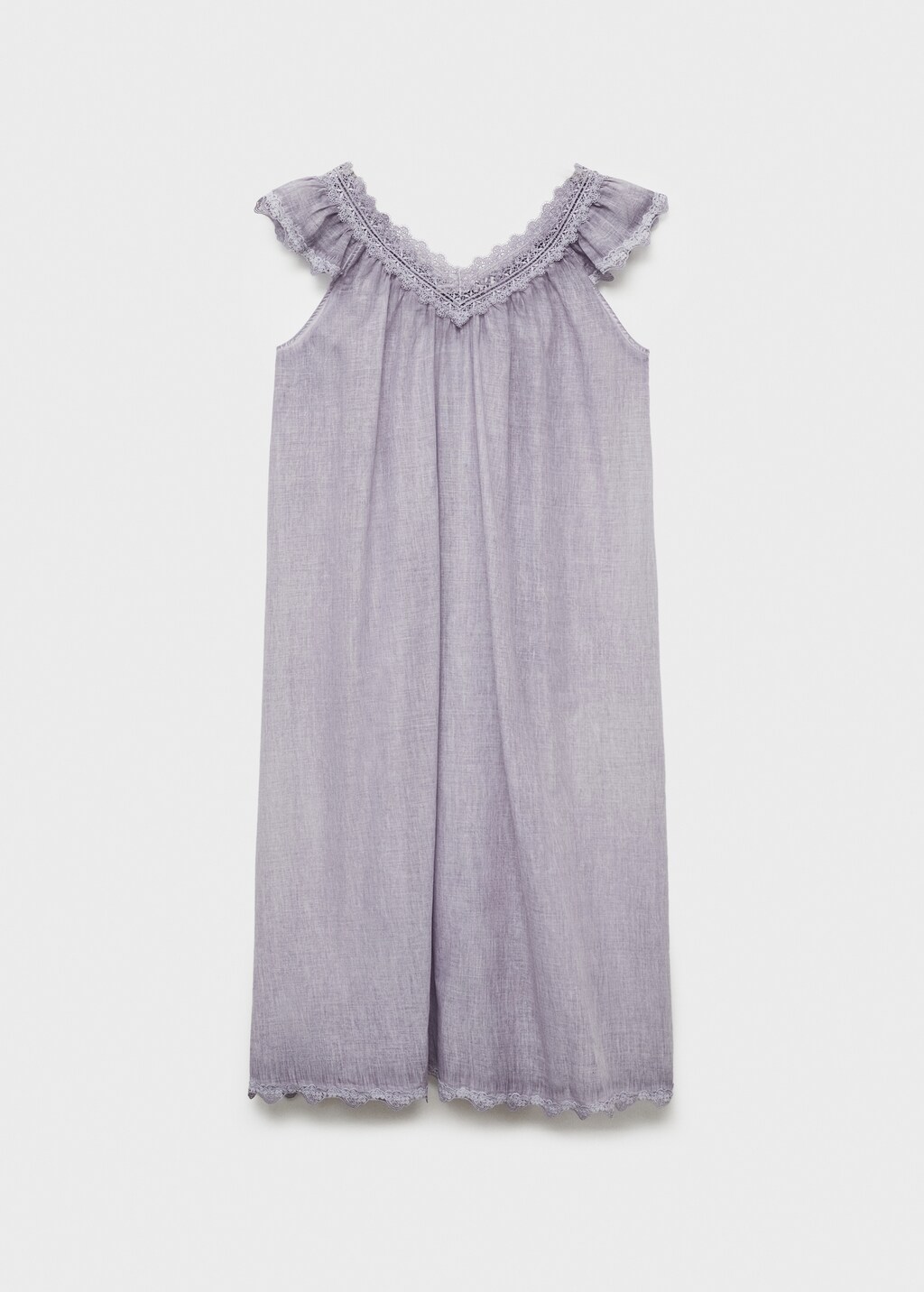 Overdyed lace cotton nightdress - Pastel Green