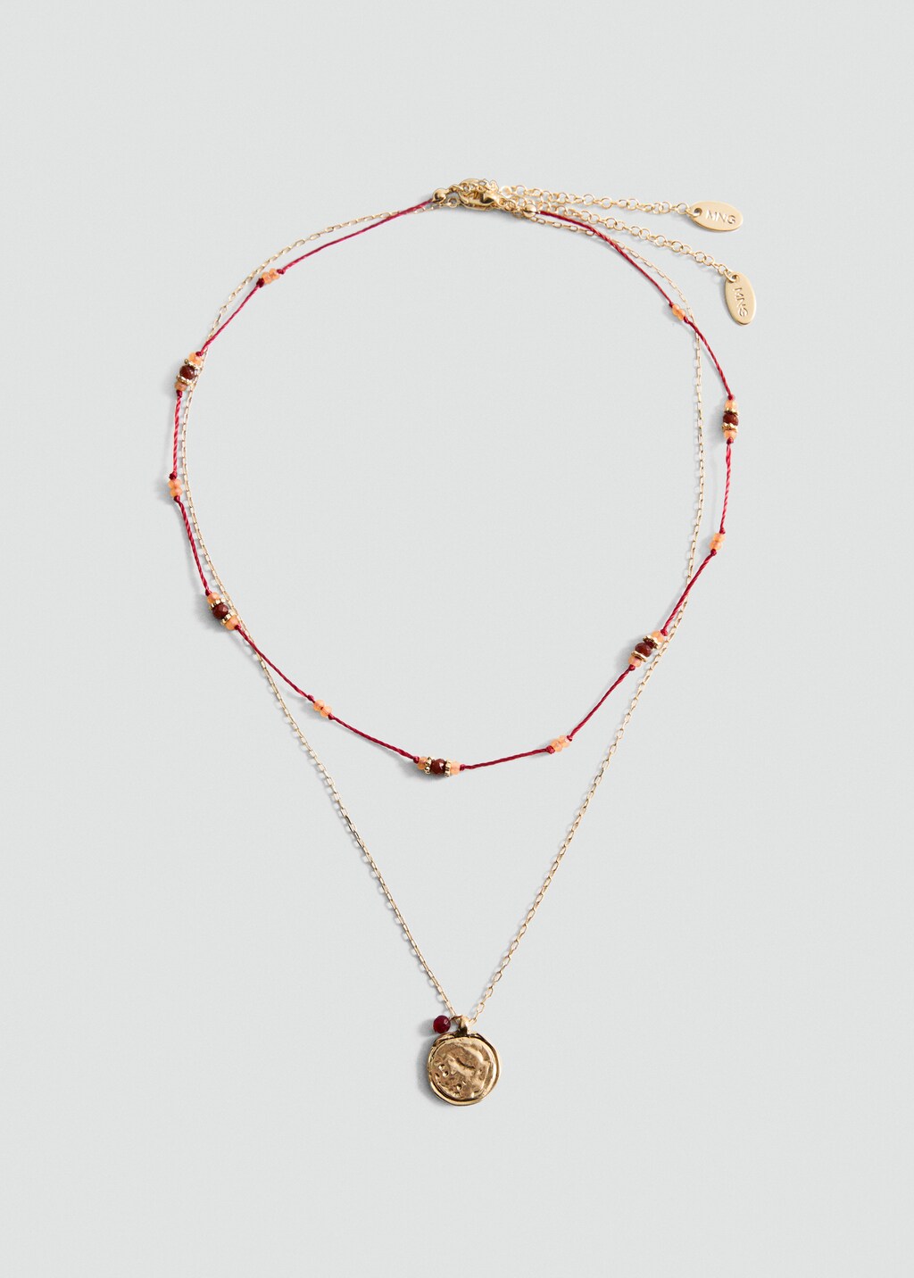 Combined double-pendant necklace - Gold