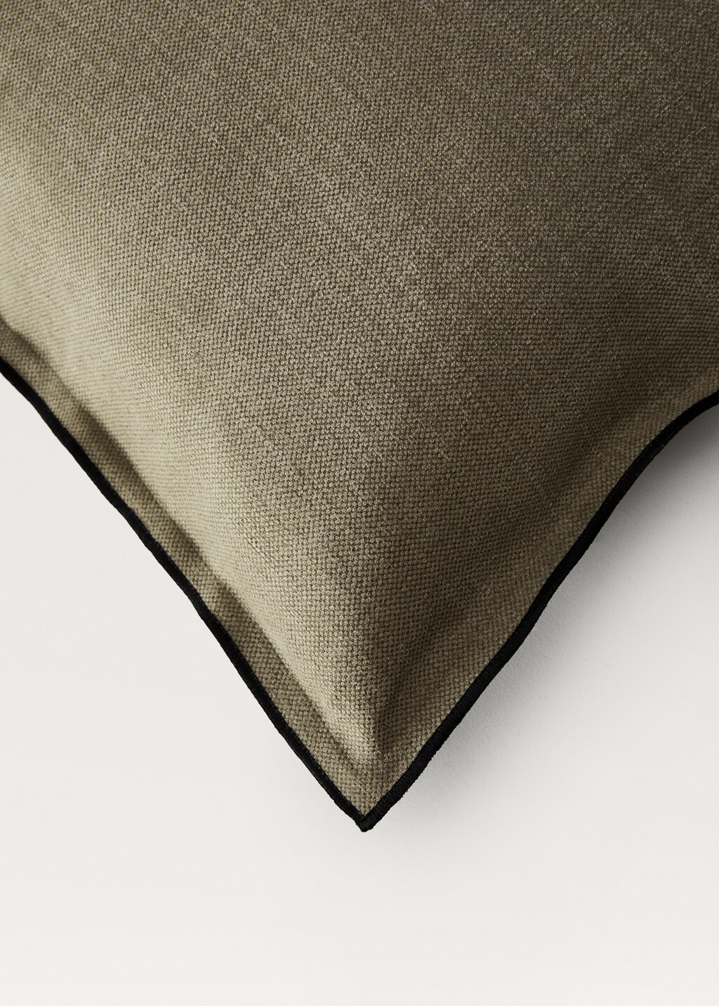 Piping cotton linen cushion cover - Emerald Green