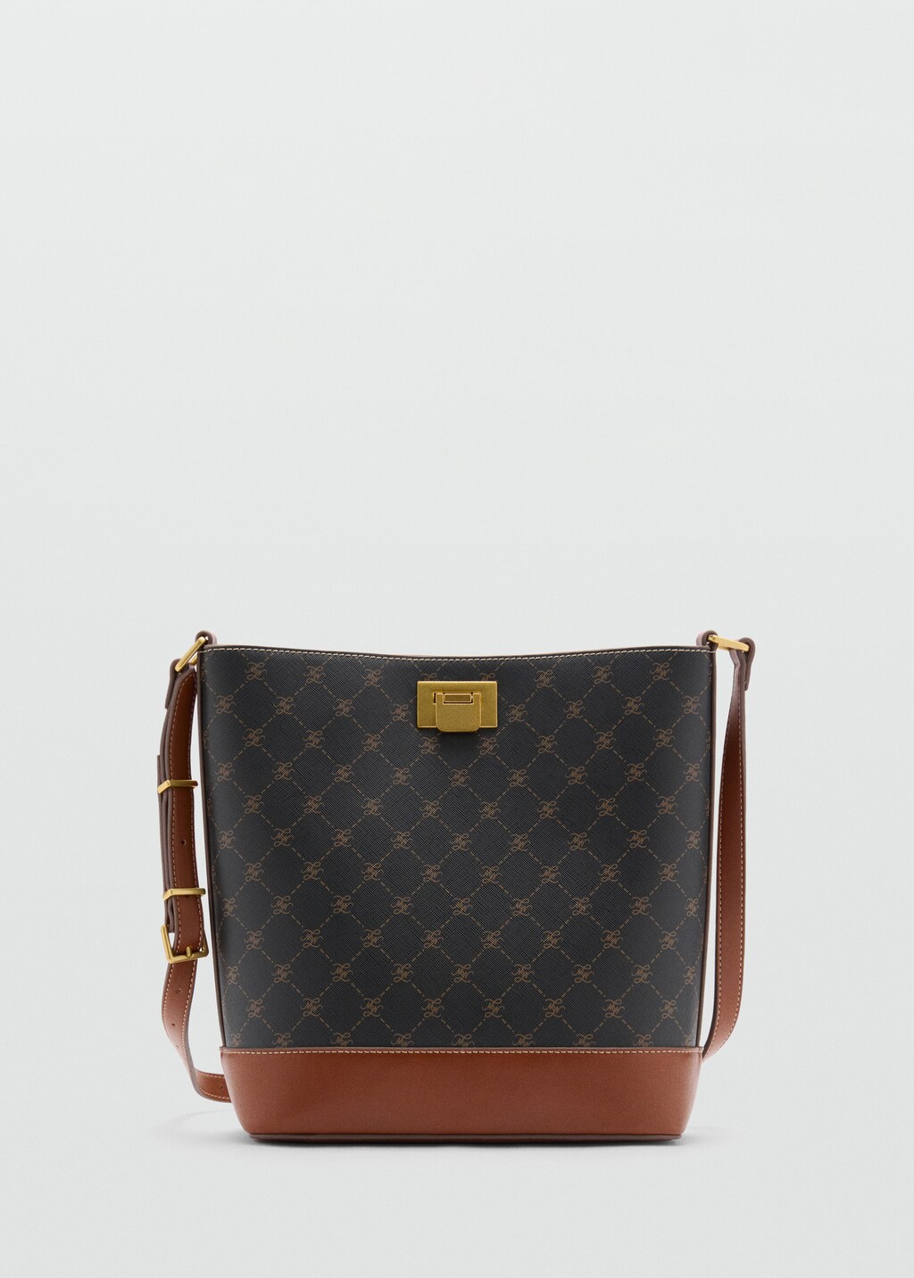 Shopper bag with metallic detail - Leather