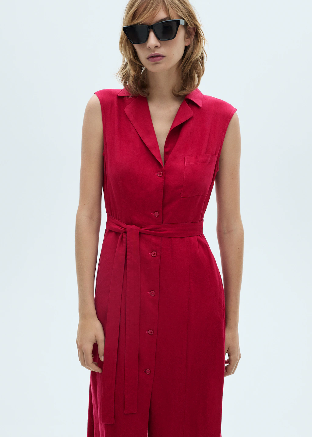 A-line shirt dress - White