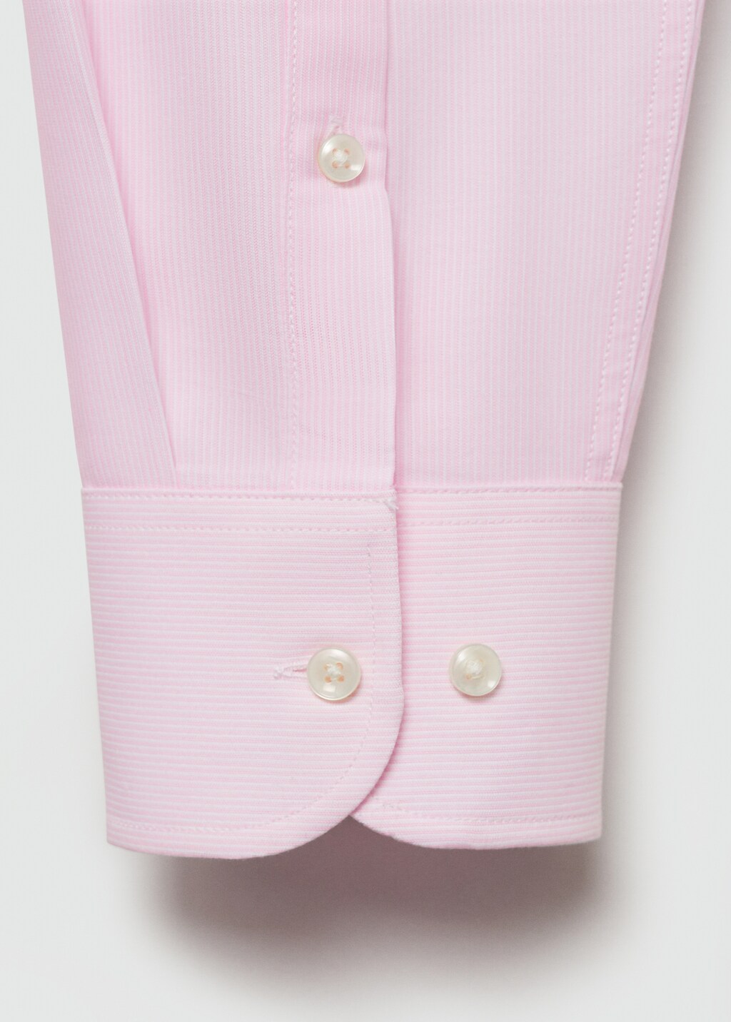 Slim-fit micro-stripe twill suit shirt - Light Pink