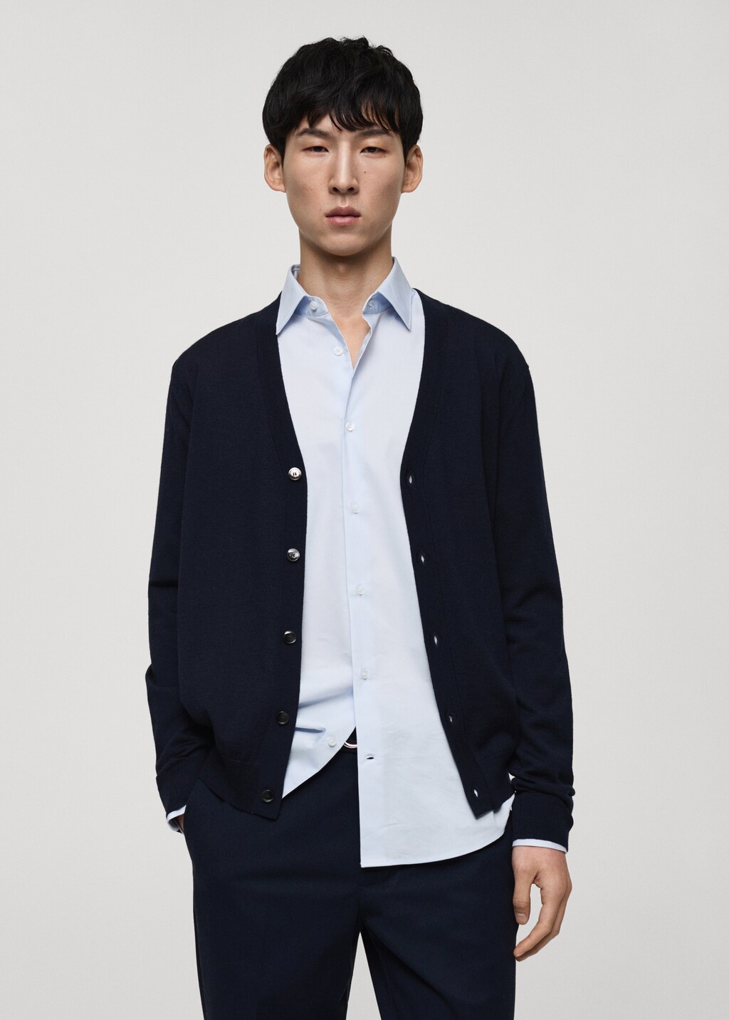 100% merino wool cardigan - Black