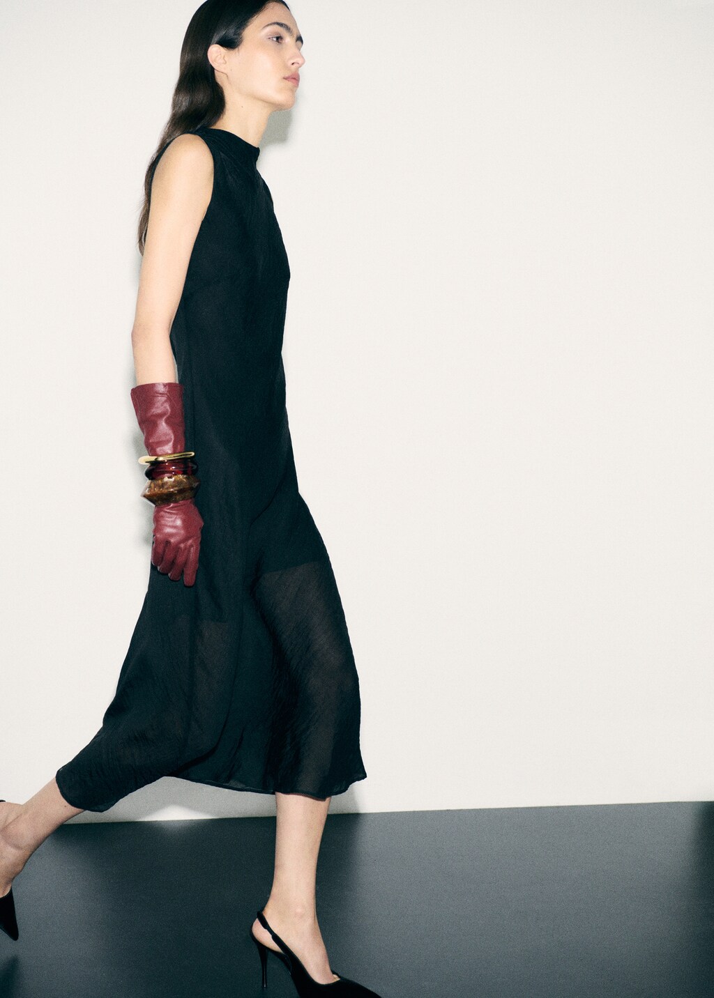 Velvet heeled shoes - Black