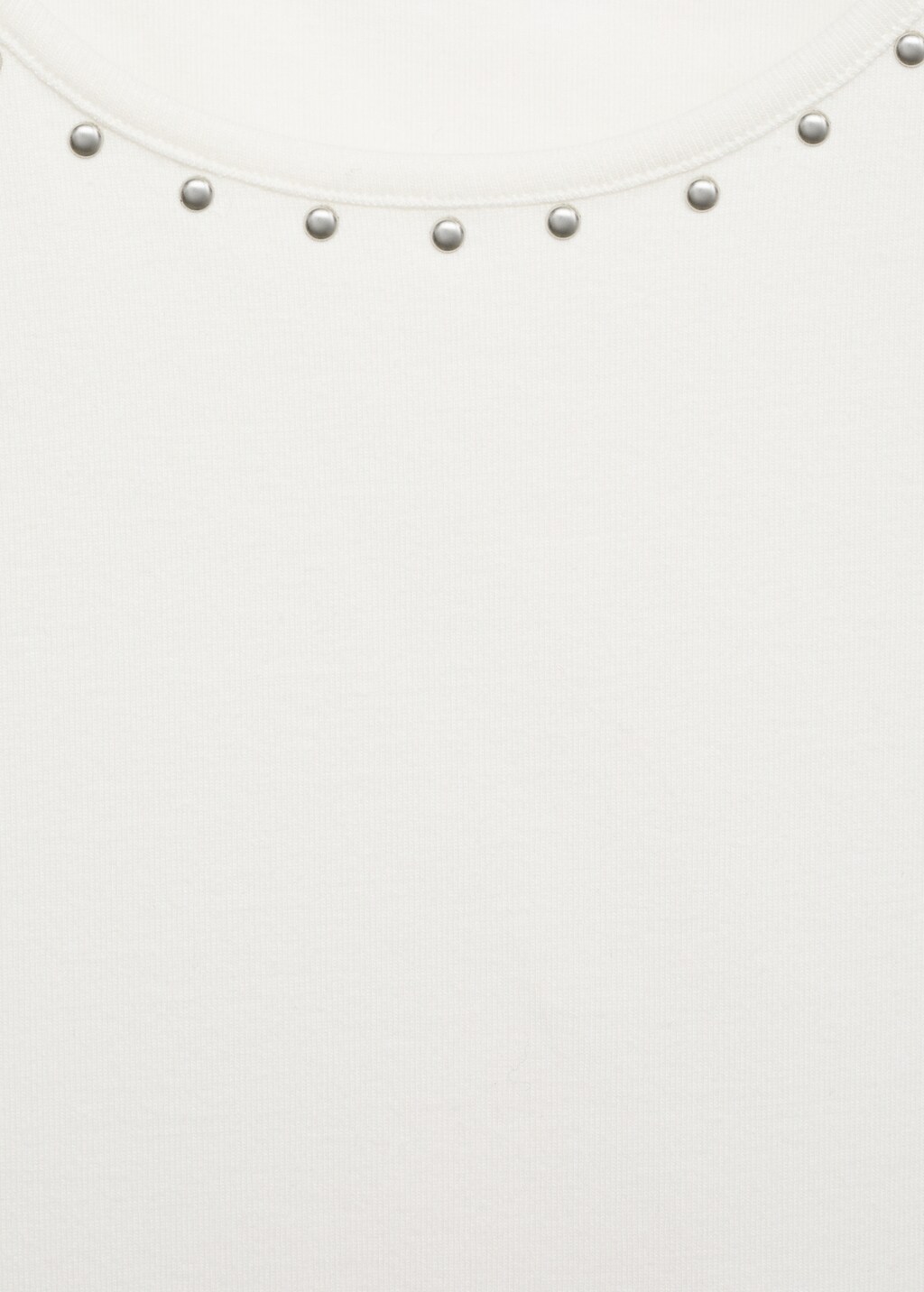 Cotton top with stud detail - White