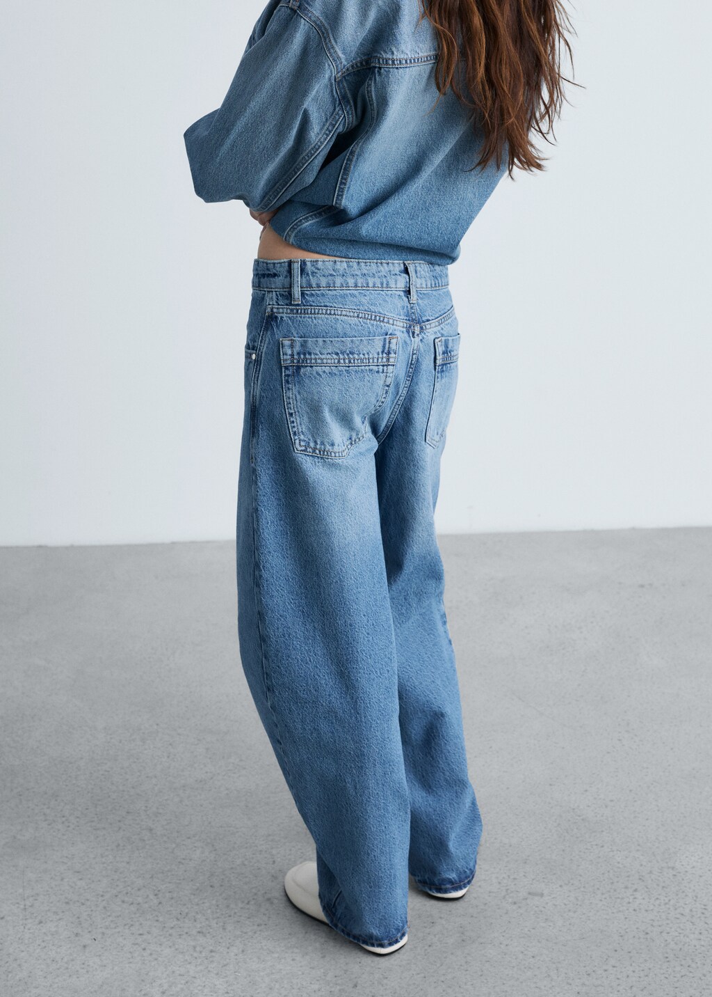 Mid-rise balloon jeans - Medium Blue