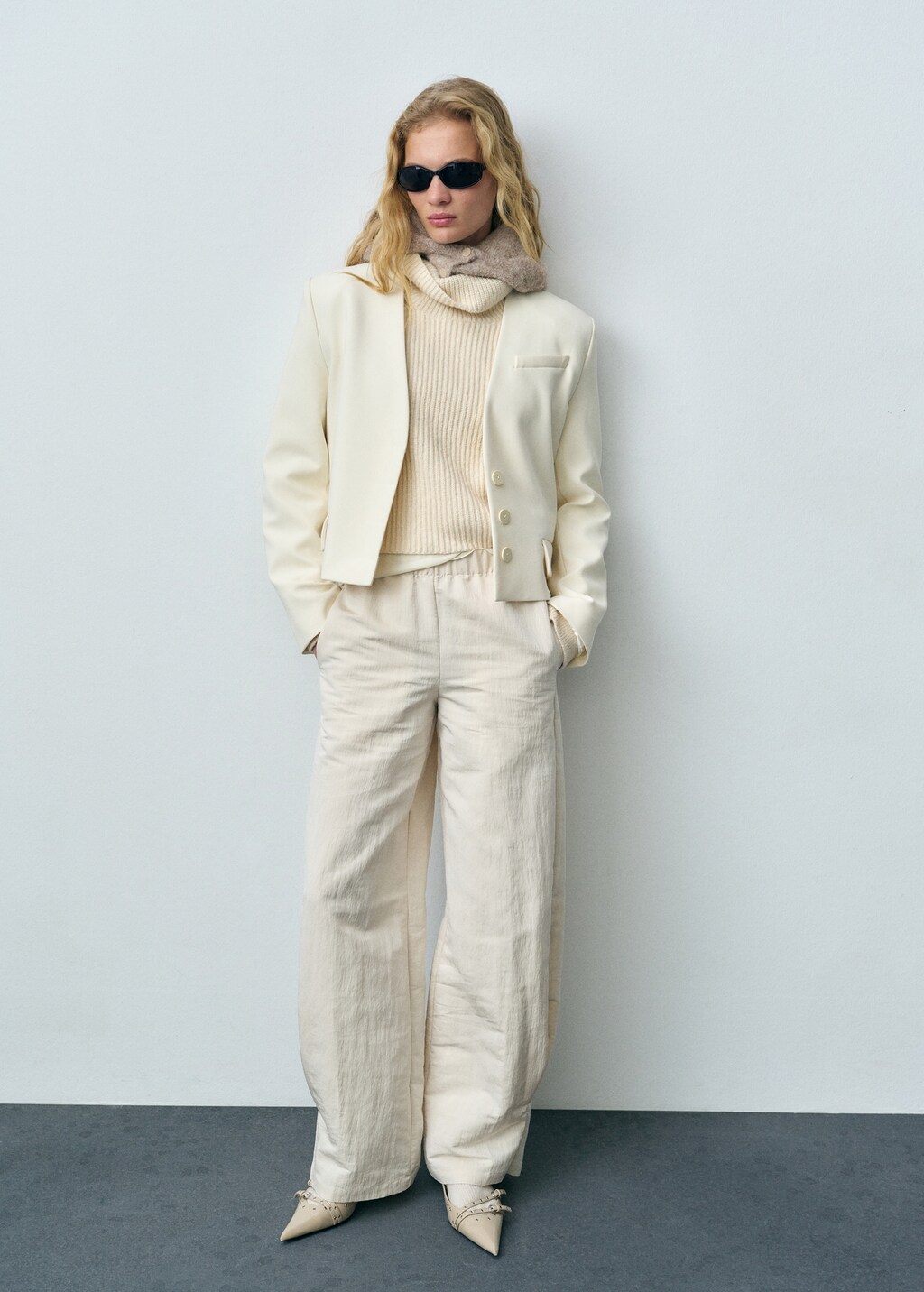 Structured cropped jacket - Off White