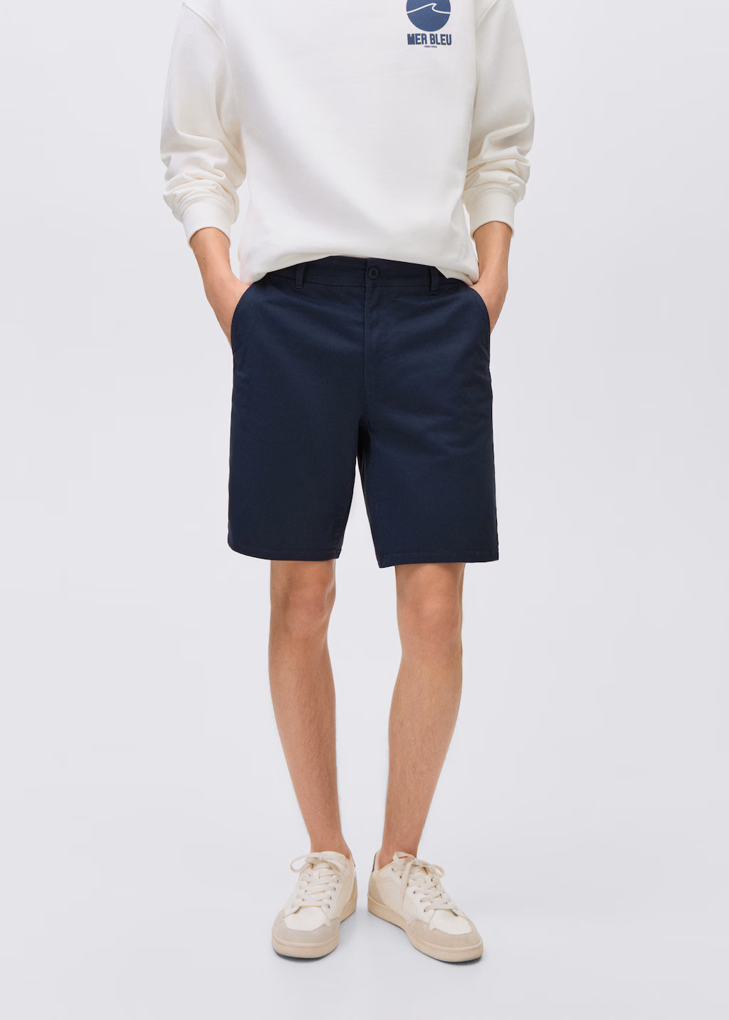 Cotton Bermuda shorts - Navy