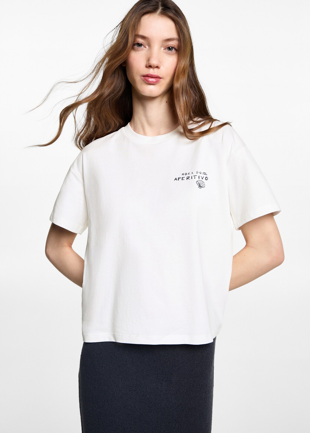 Printed cotton-blend T-shirt - Off White
