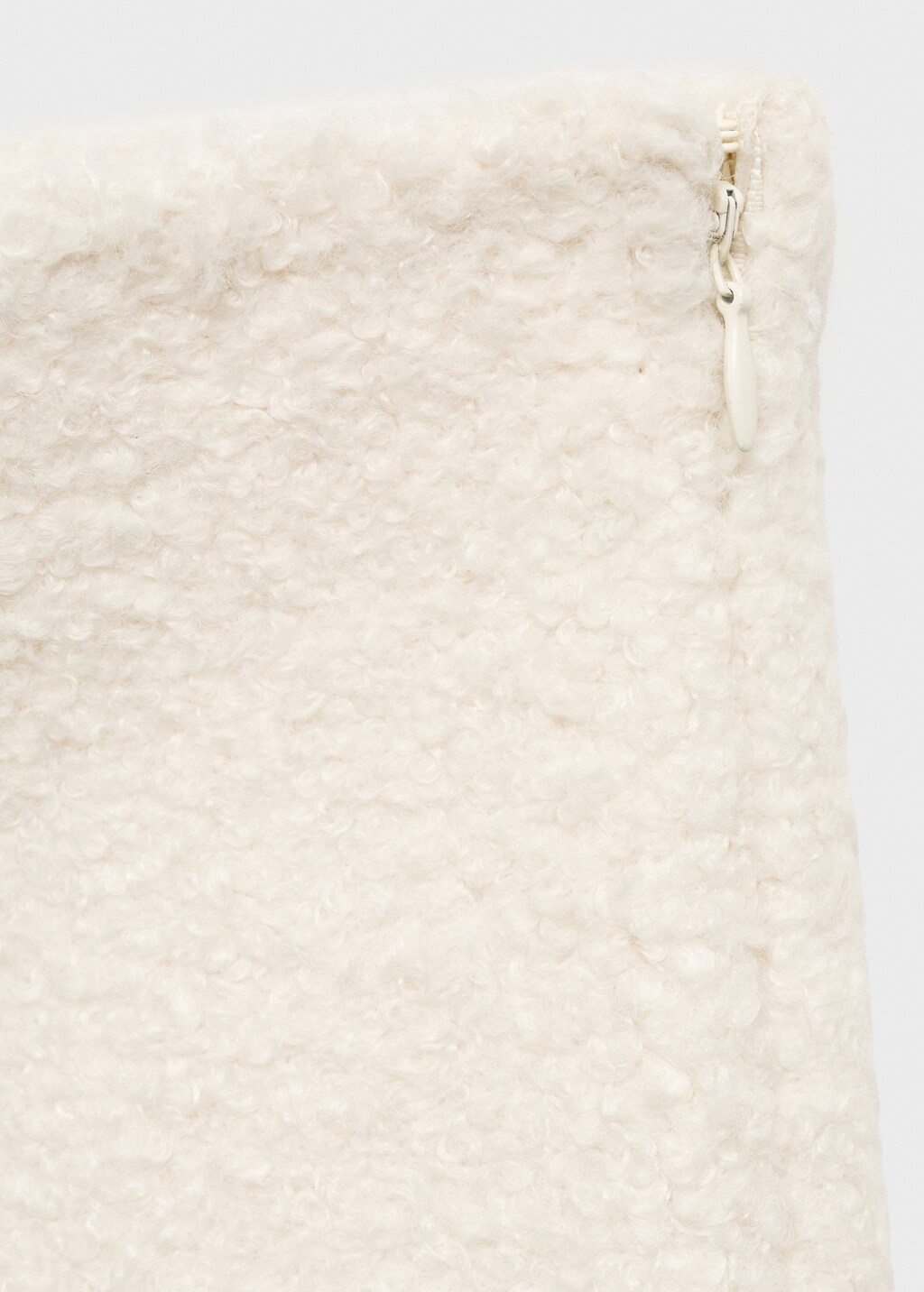 Bouclé midi-skirt - Ecru