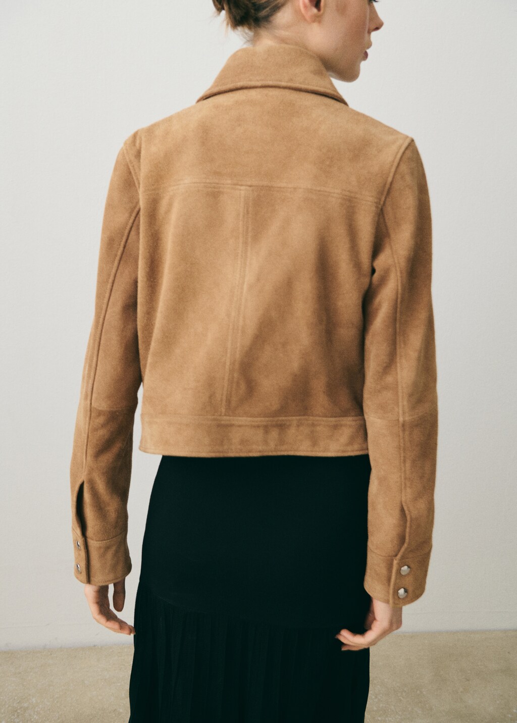 Suede leather jacket - Medium Brown