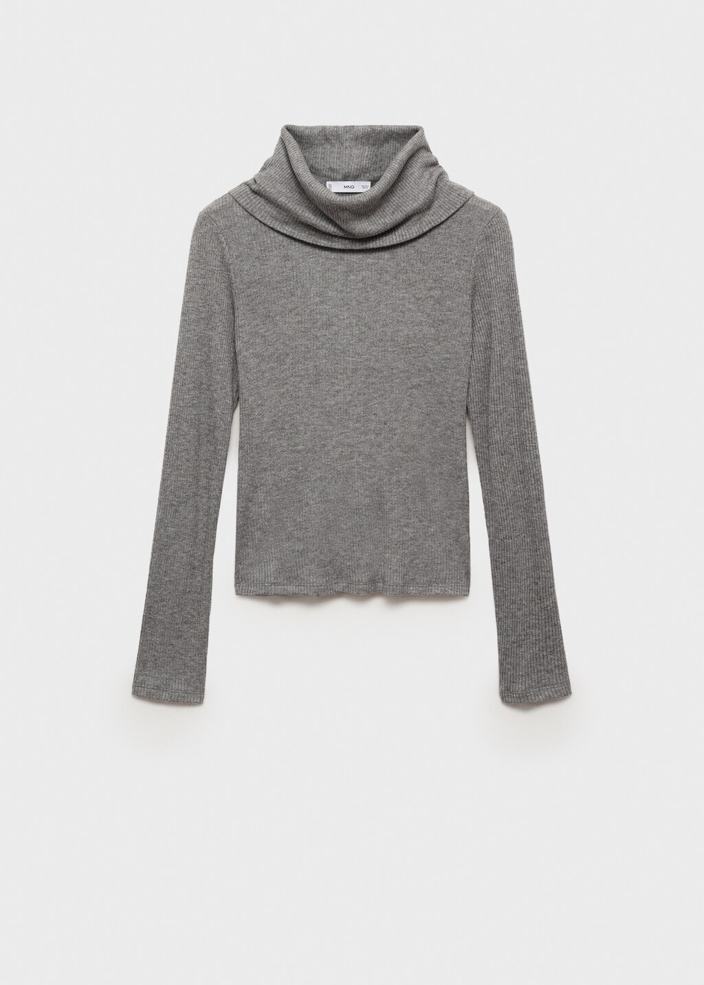 Turtle neck ribbed t-shirt - Brown