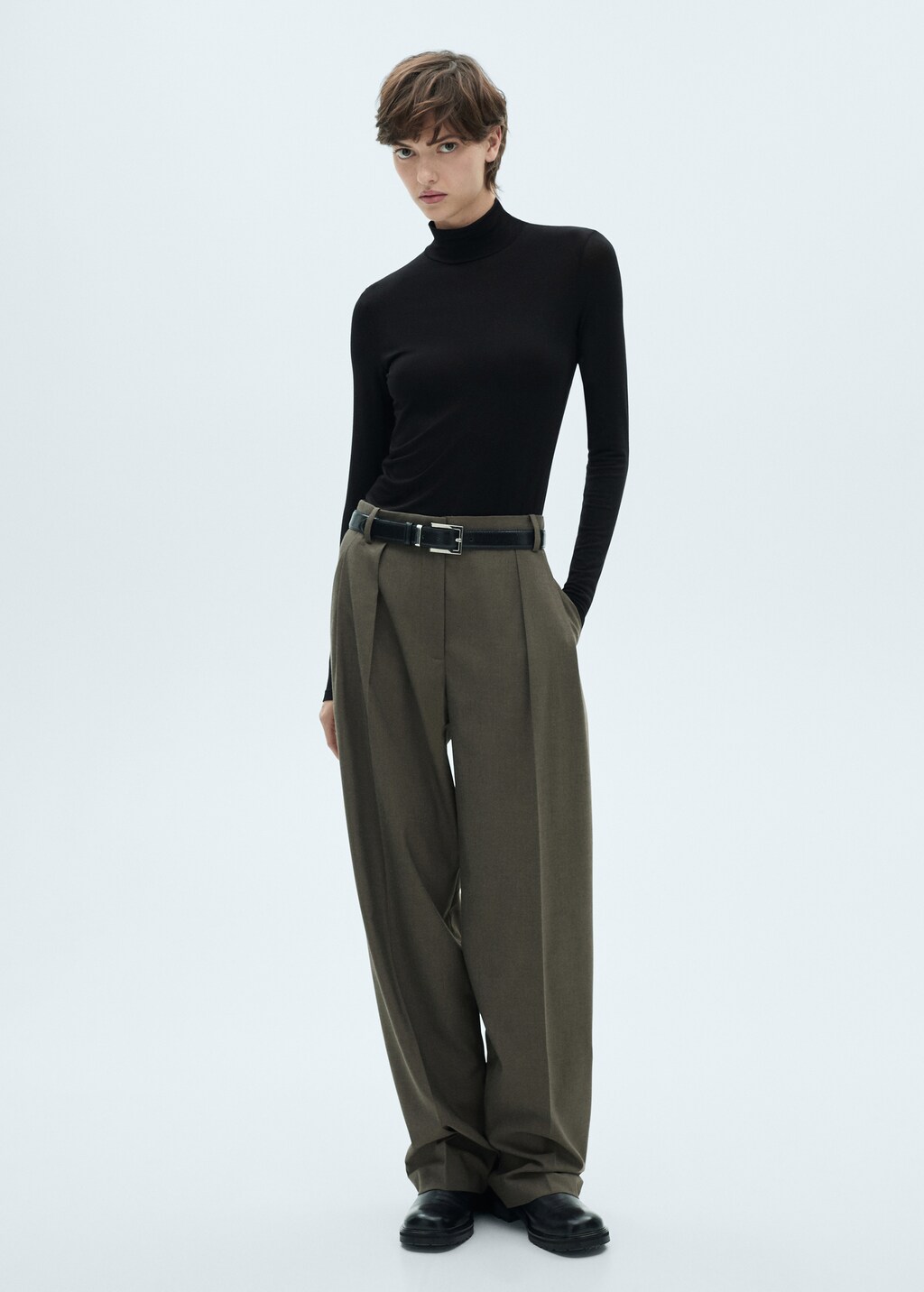 Fitted turtleneck t-shirt - White