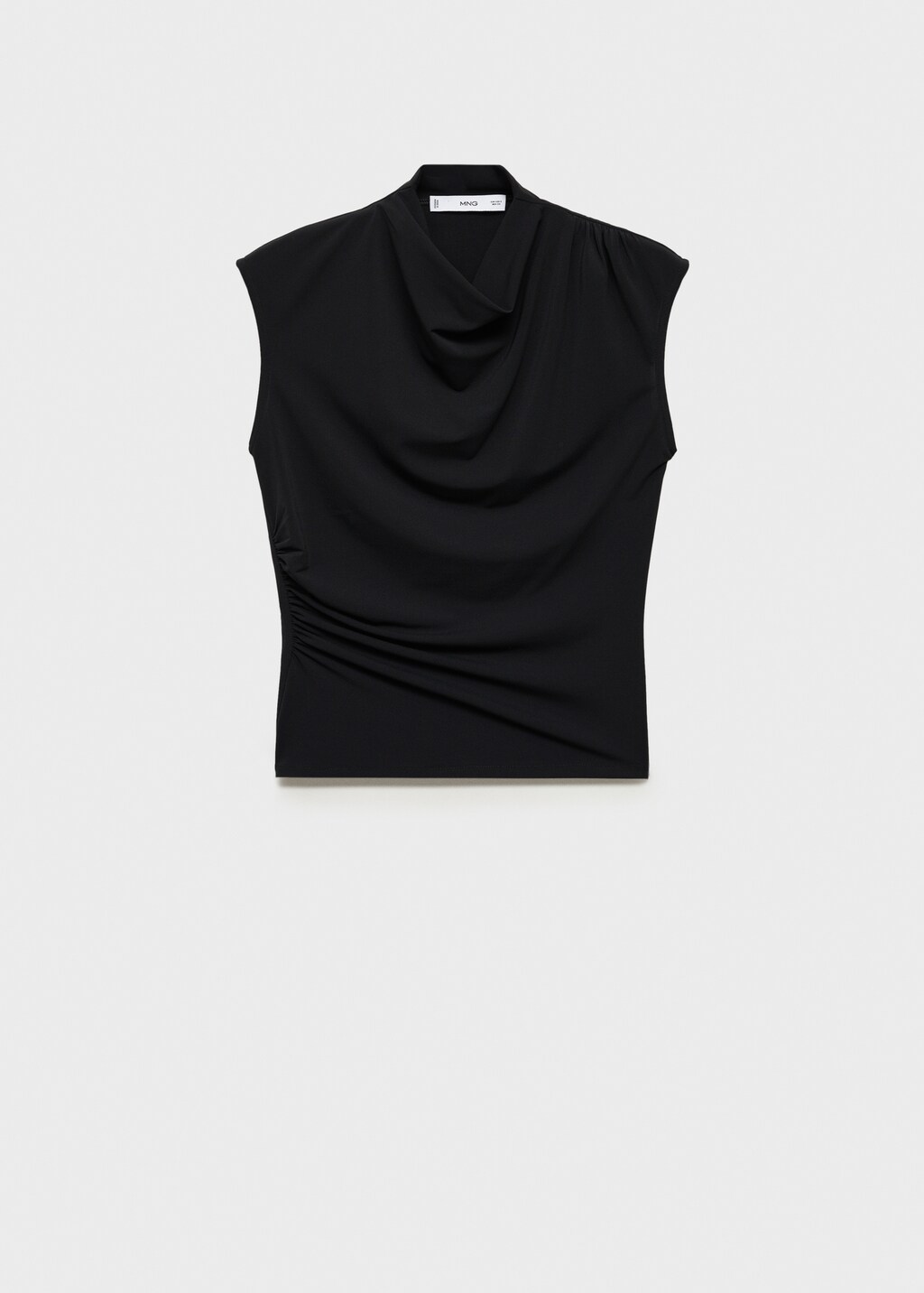 Fine-knit draped top - Black