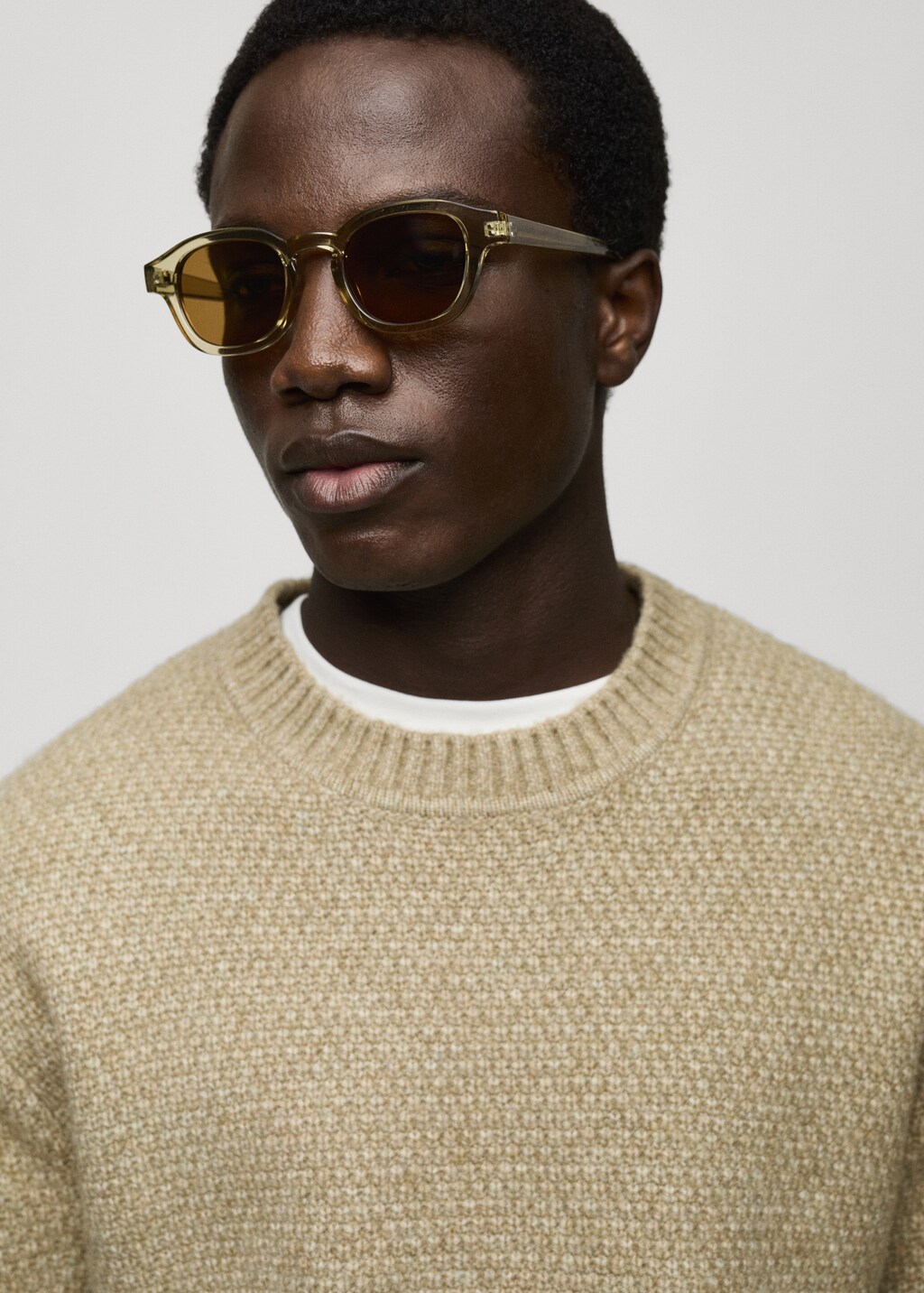 Structured knitted sweater - Pastel Green