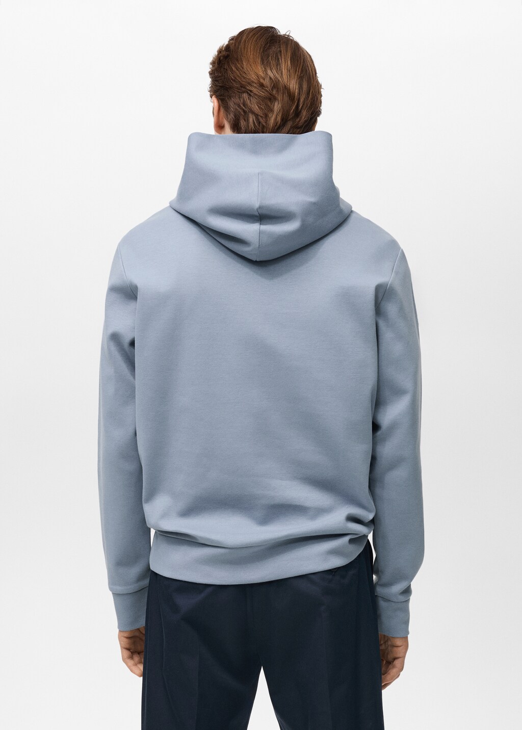 Regular-fit cotton hoodie - Night Blue