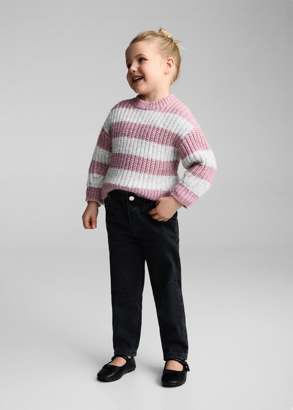 Paperbag jeans - Black denim