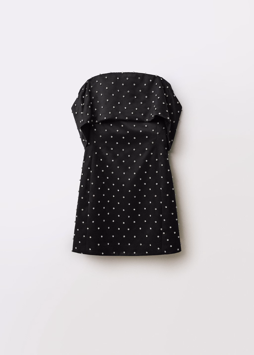 Strapless dress with shiny details - Black