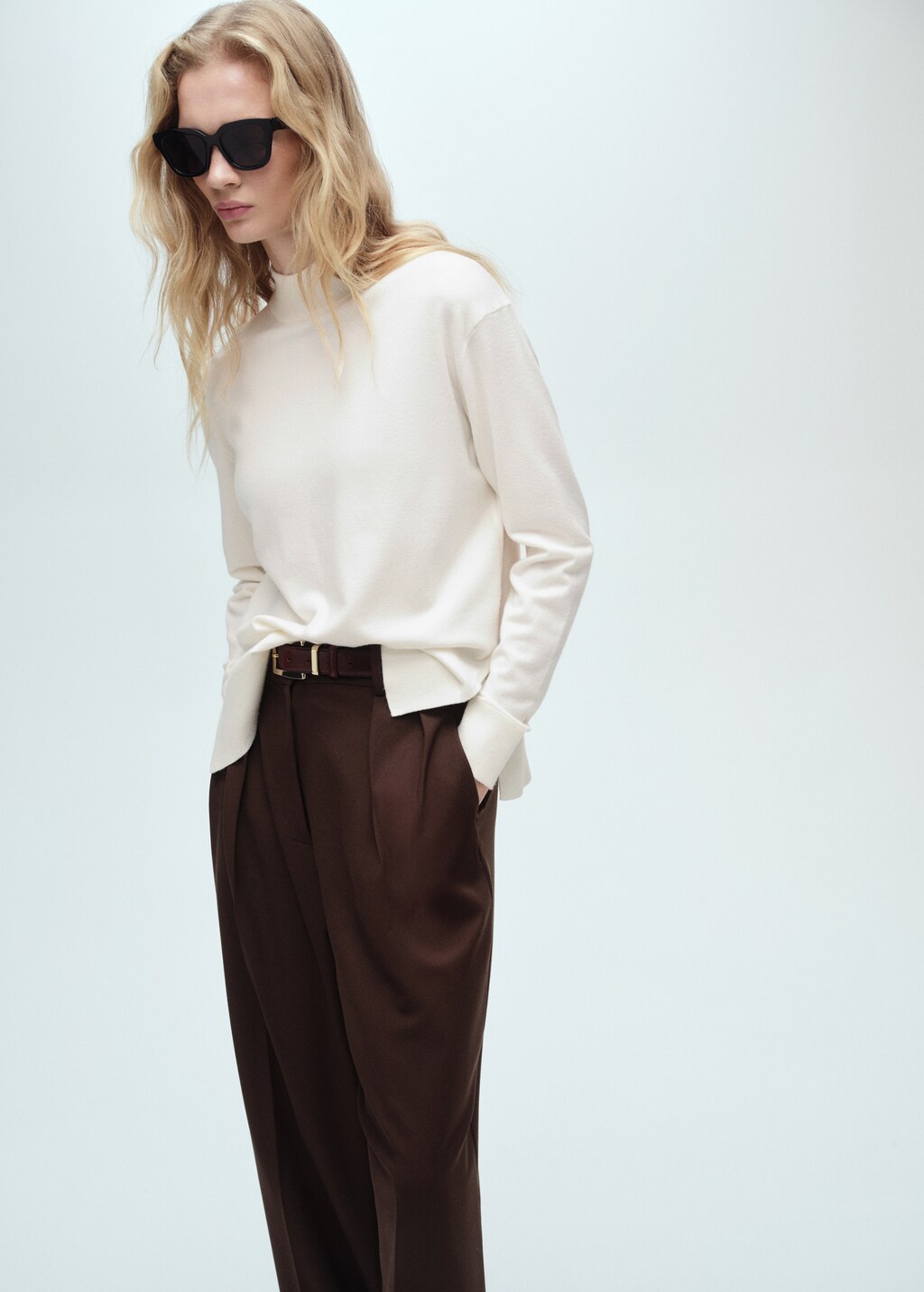 Perkins neck knitted sweater - Black